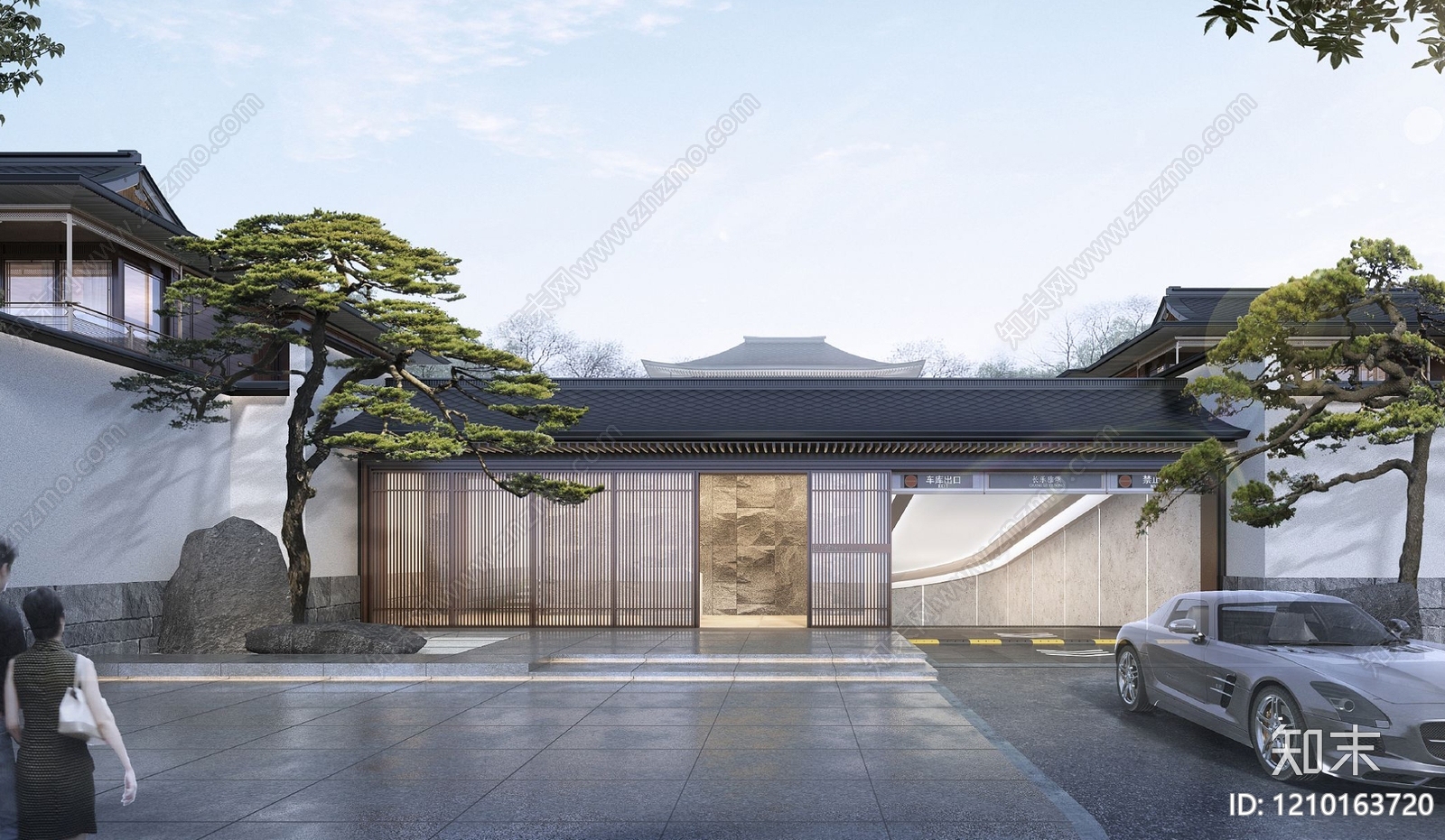 新中式售楼处建筑下载【ID:1210163720】