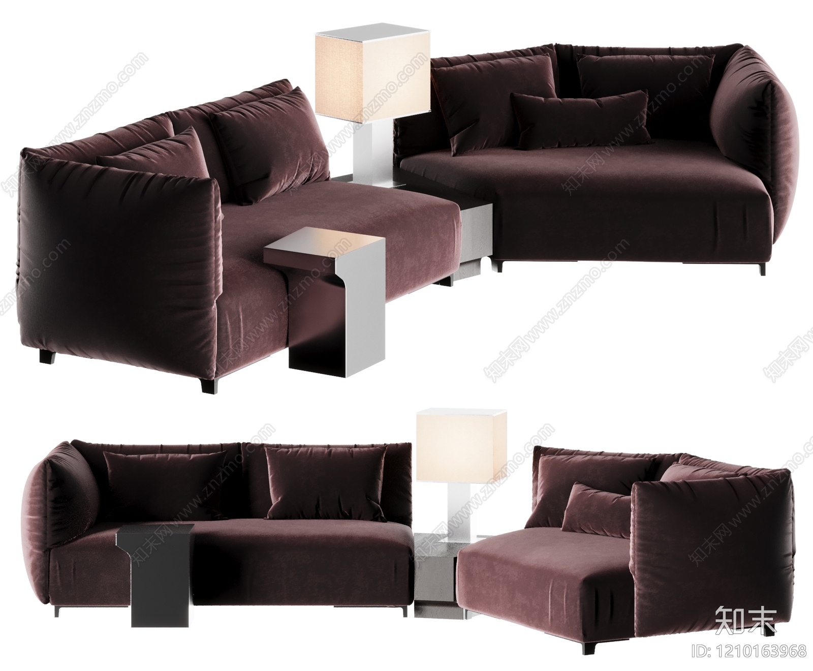 极简沙发组合3D模型下载【ID:1210163968】