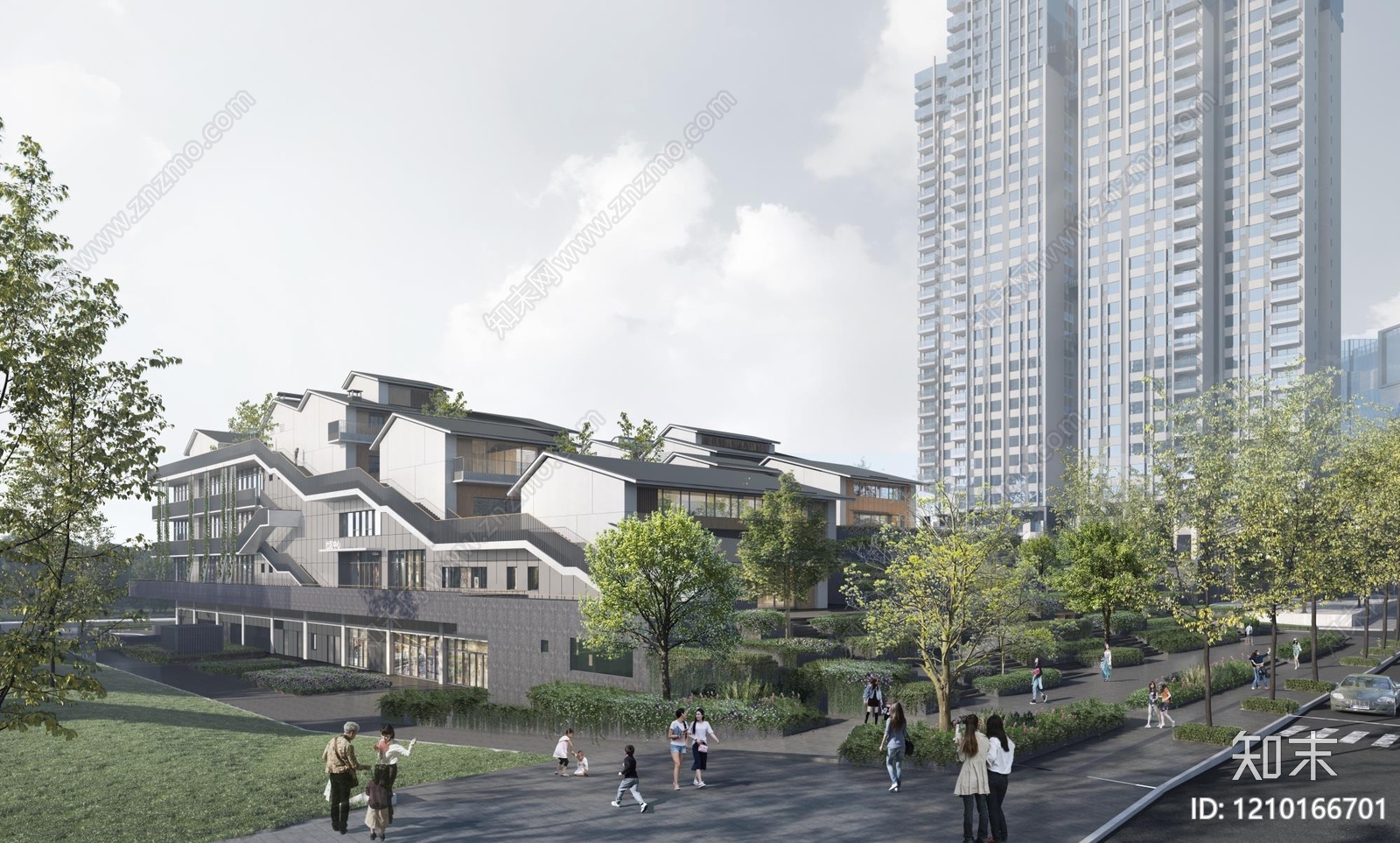 现代邻里中心建筑下载【ID:1210166701】