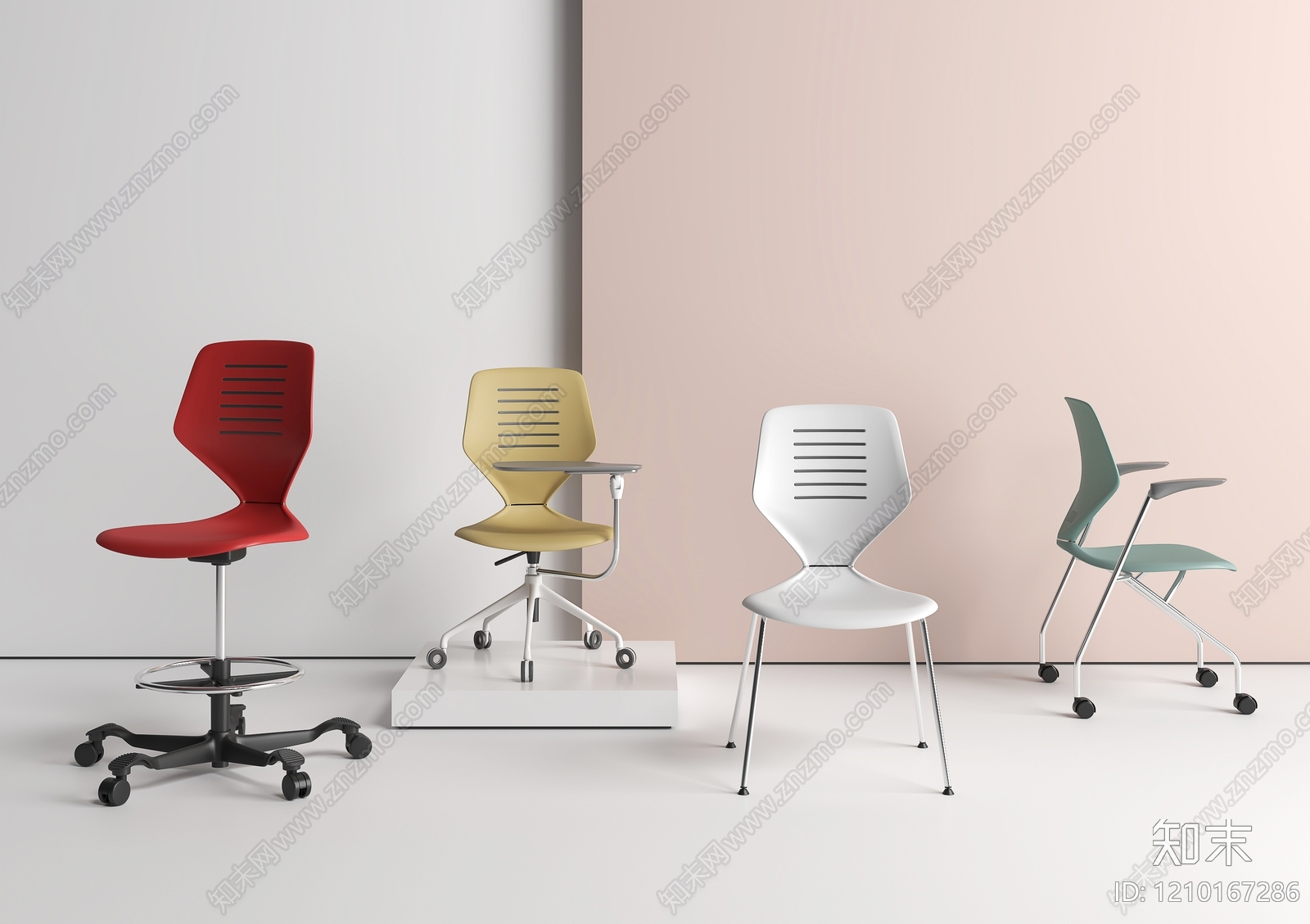 现代简约办公椅3D模型下载【ID:1210167286】