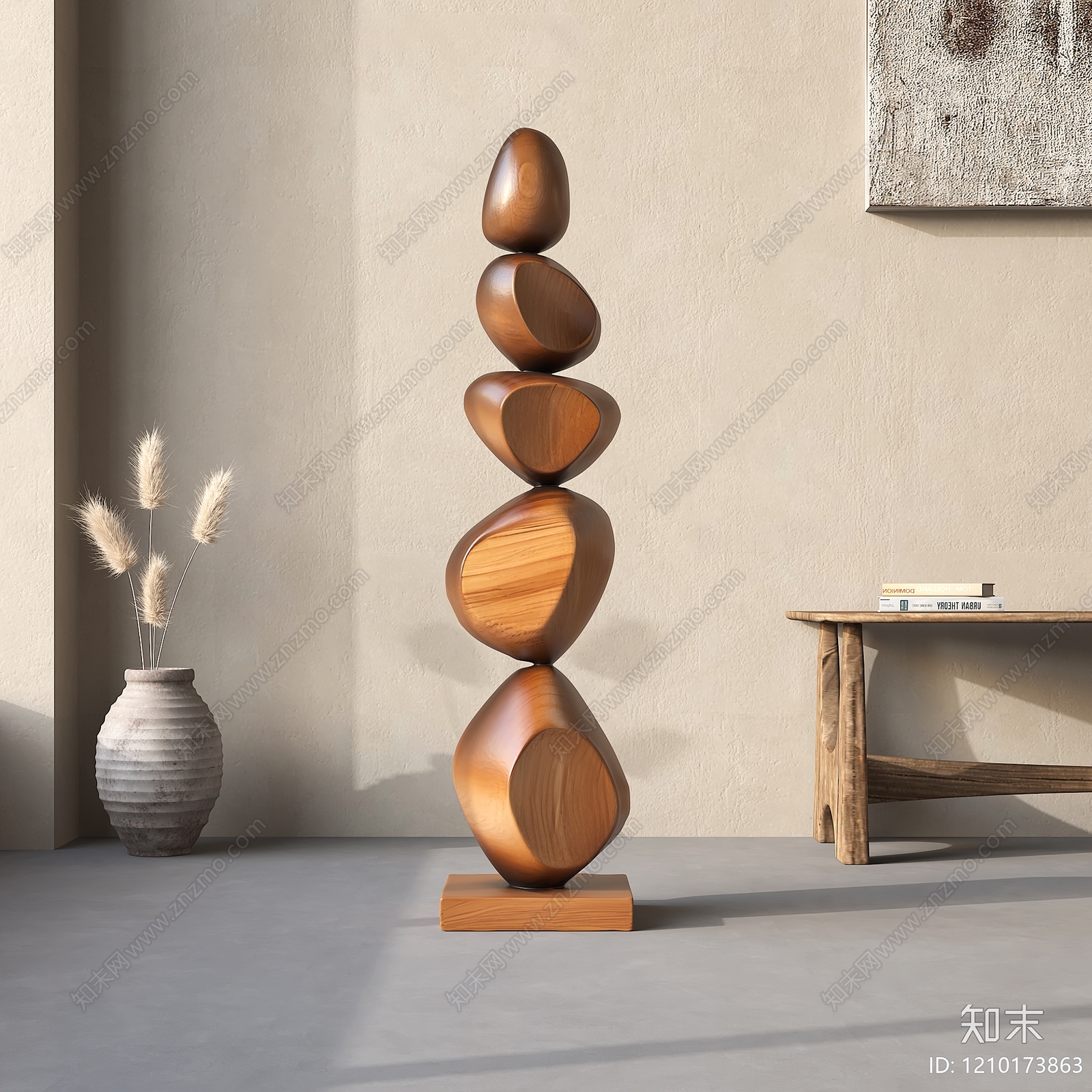 侘寂风落地摆件3D模型下载【ID:1210173863】