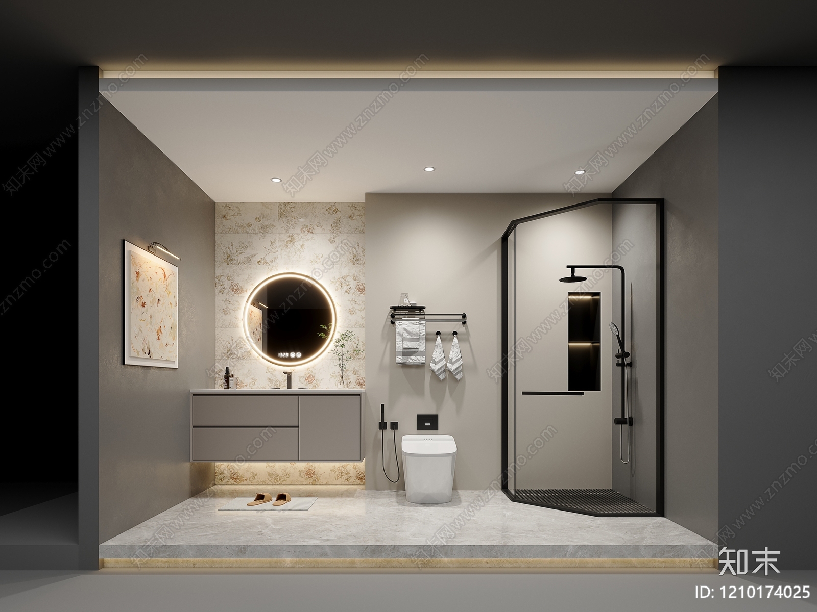 现代简约卫生间3D模型下载【ID:1210174025】