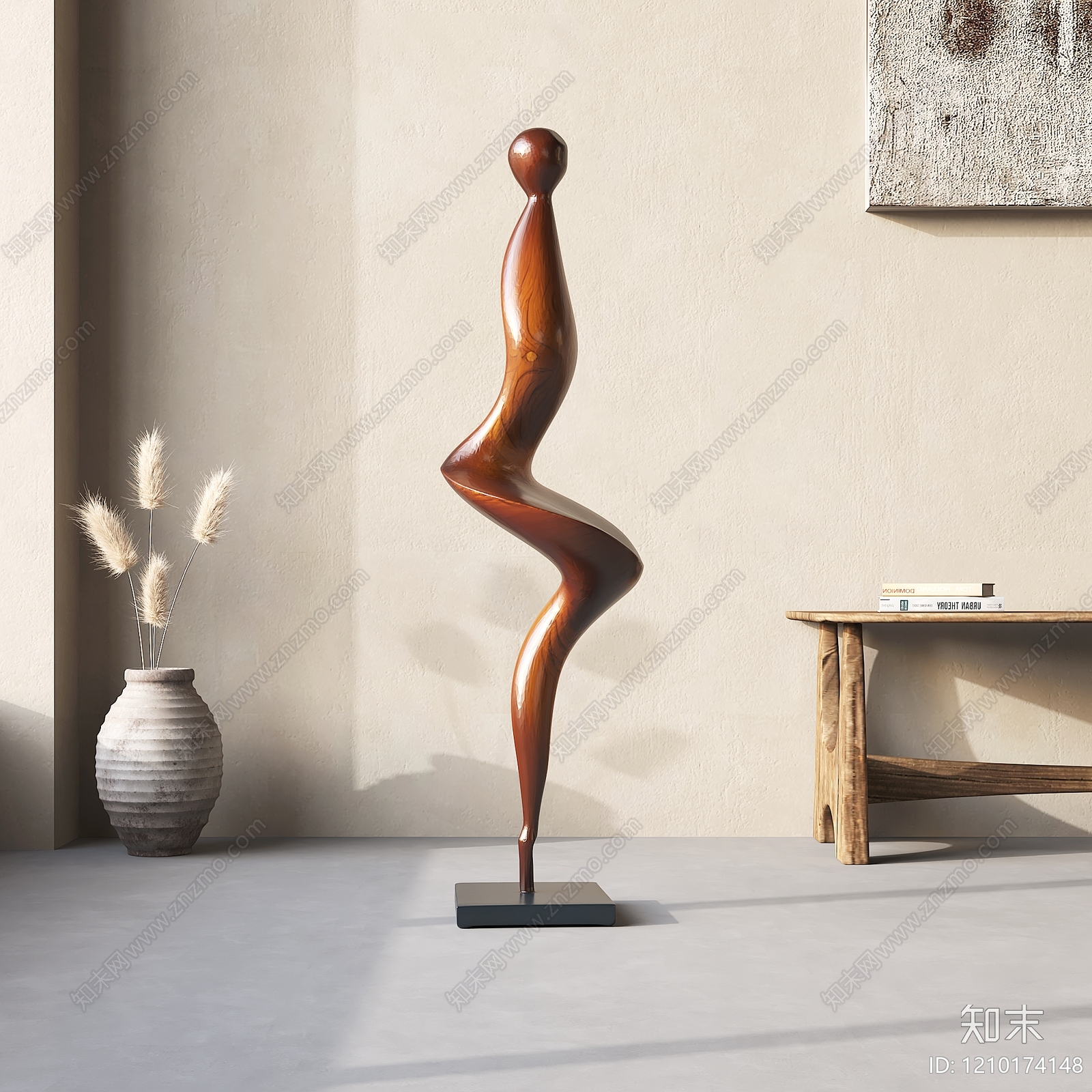 侘寂风雕塑摆件3D模型下载【ID:1210174148】