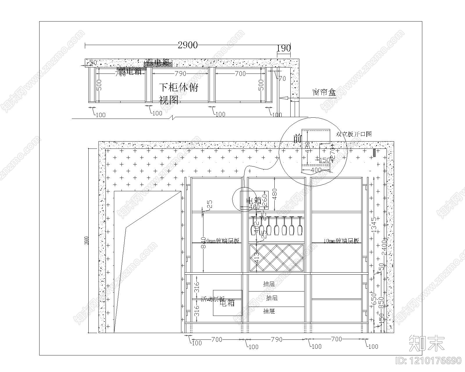 欧式客餐厅cad施工图下载【ID:1210176690】