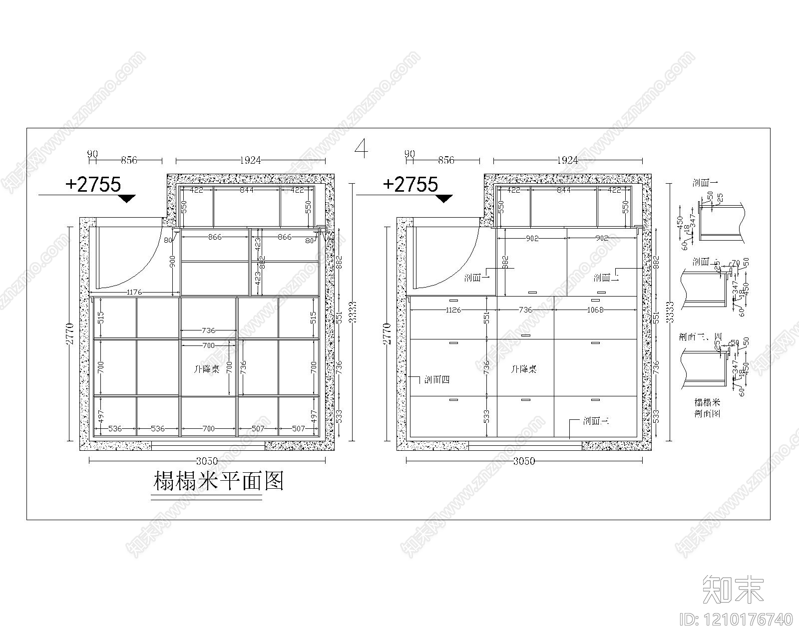 欧式家装图库施工图下载【ID:1210176740】