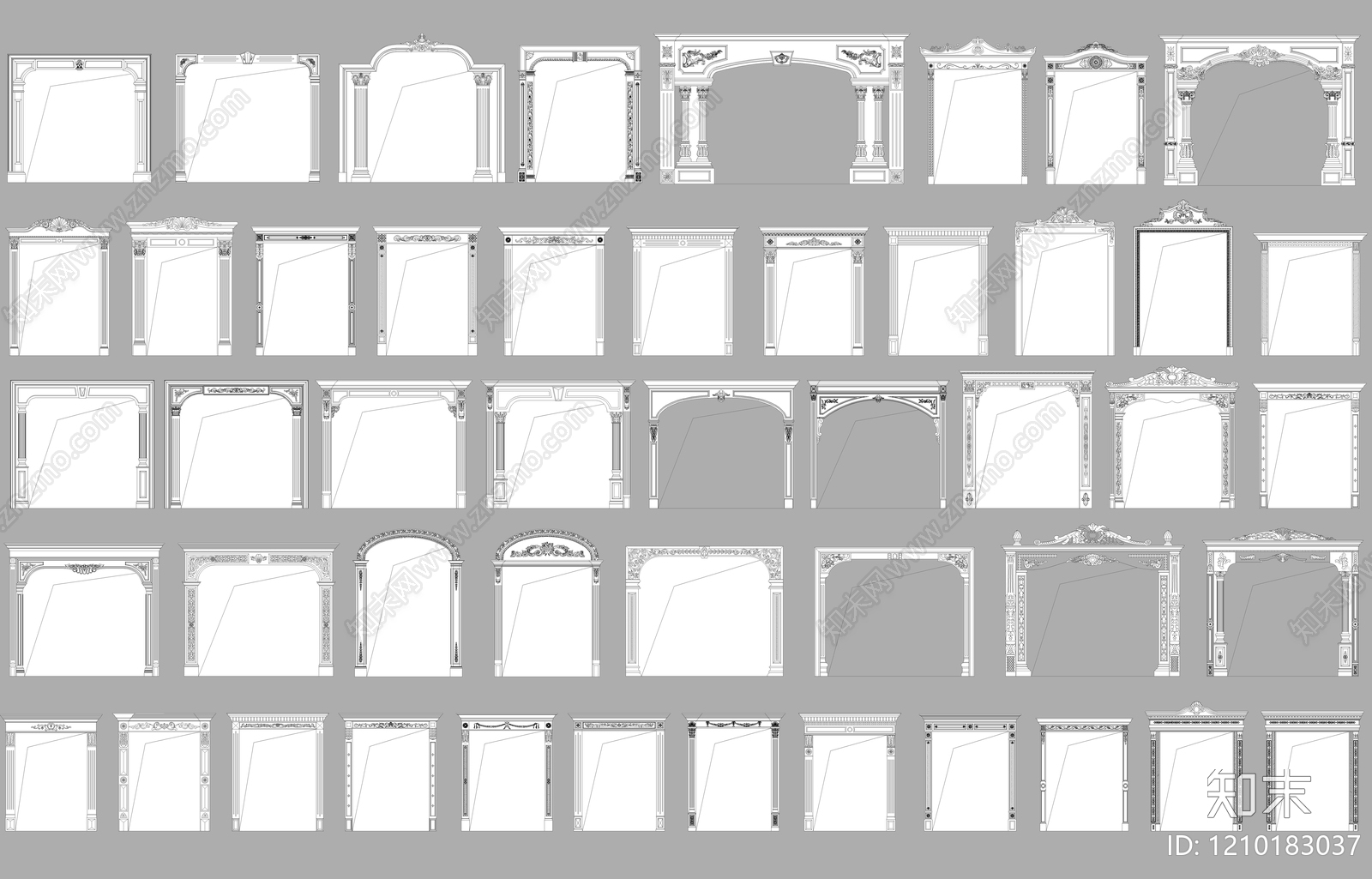 法式美式门施工图下载【ID:1210183037】