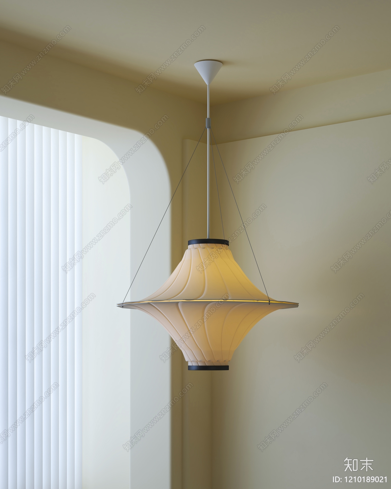 奶油风艺术吊灯3D模型下载【ID:1210189021】