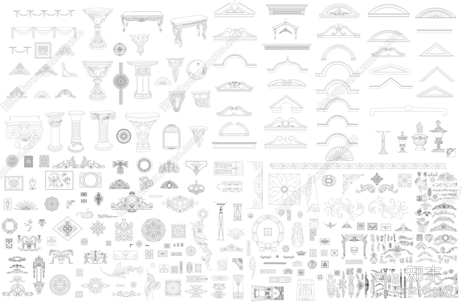 雕花施工图下载【ID:1210189017】