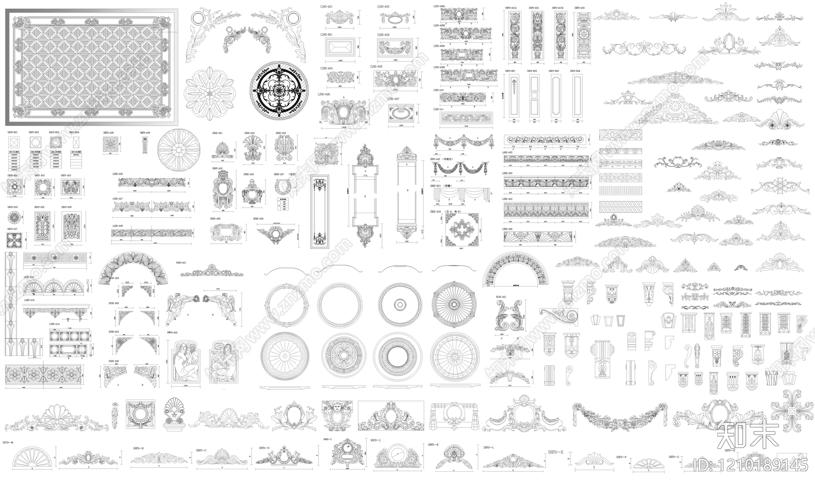 雕花施工图下载【ID:1210189145】