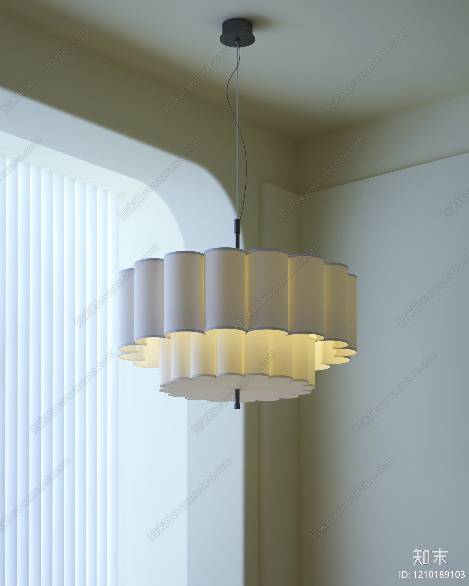奶油风艺术吊灯3D模型下载【ID:1210189103】