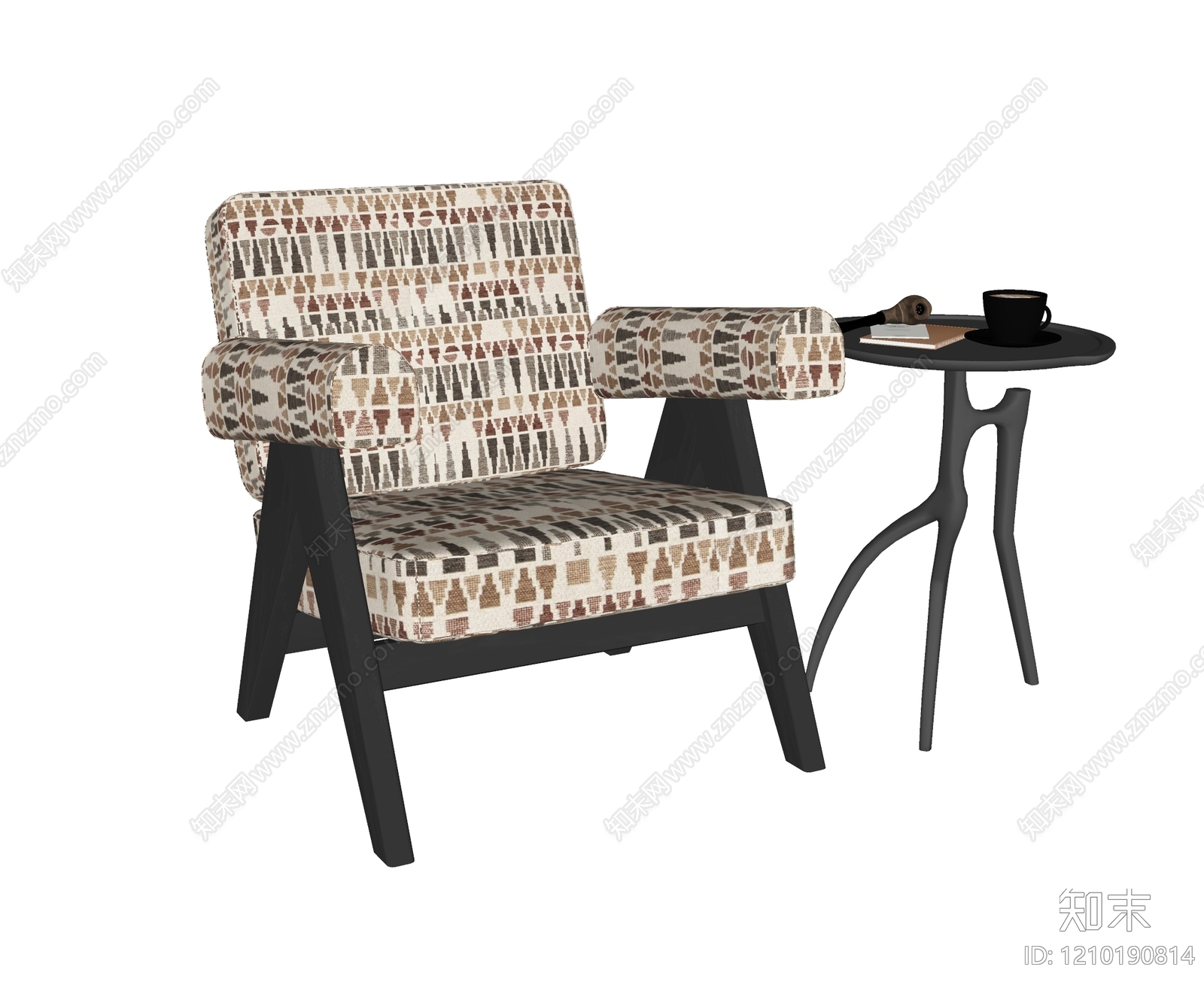 复古中古休闲椅SU模型下载【ID:1210190814】