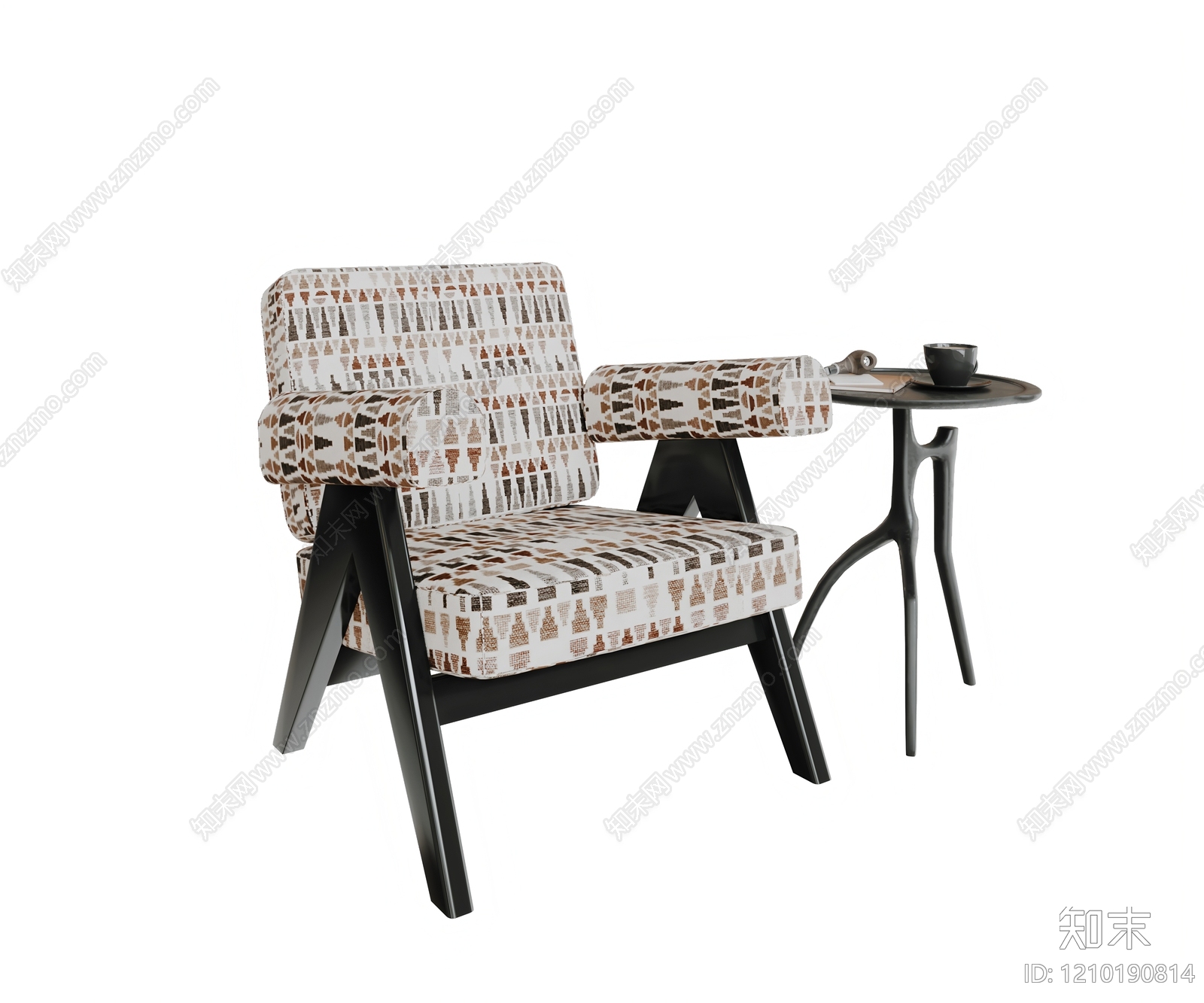 复古中古休闲椅SU模型下载【ID:1210190814】
