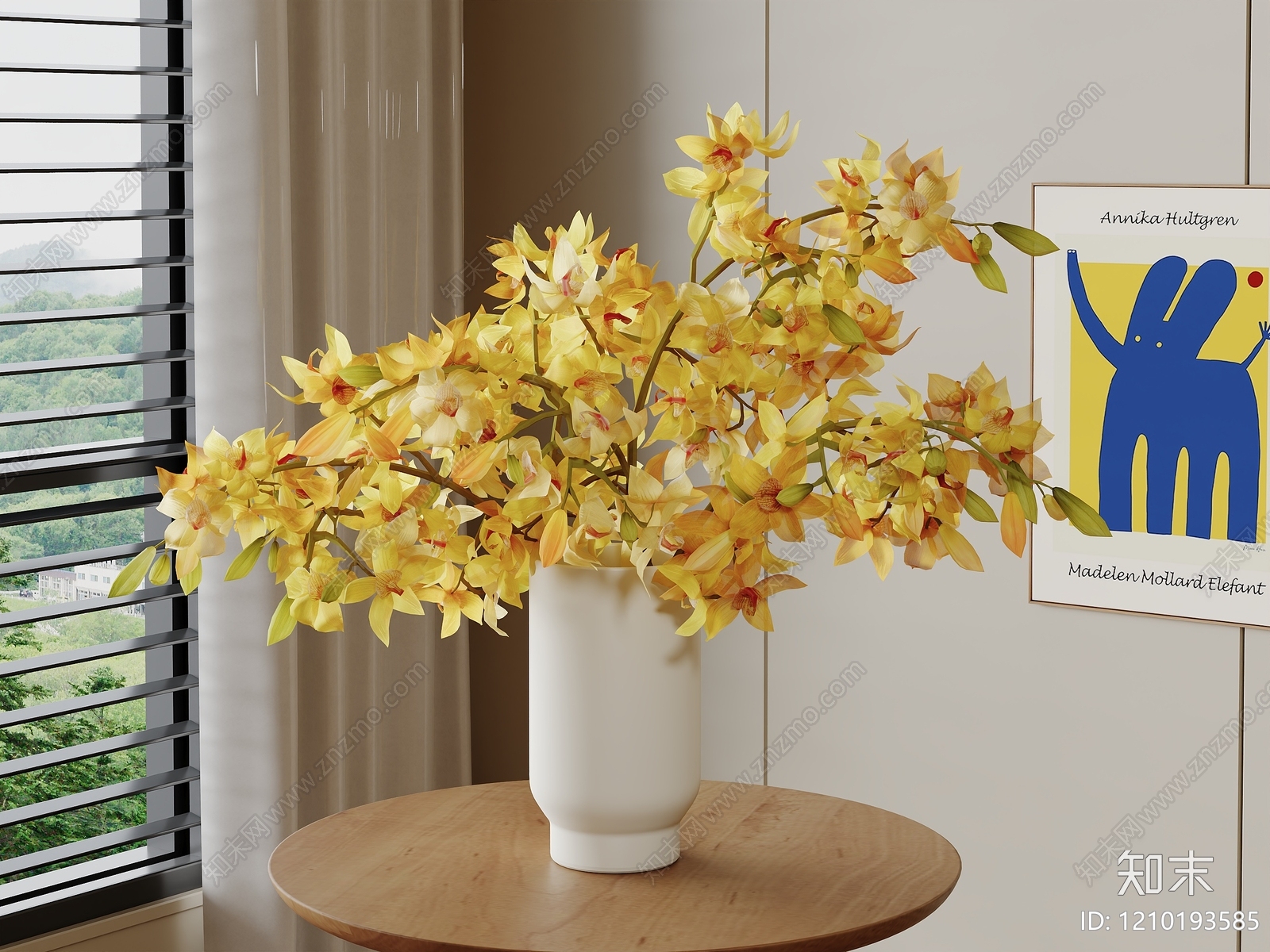 奶油风花艺3D模型下载【ID:1210193585】