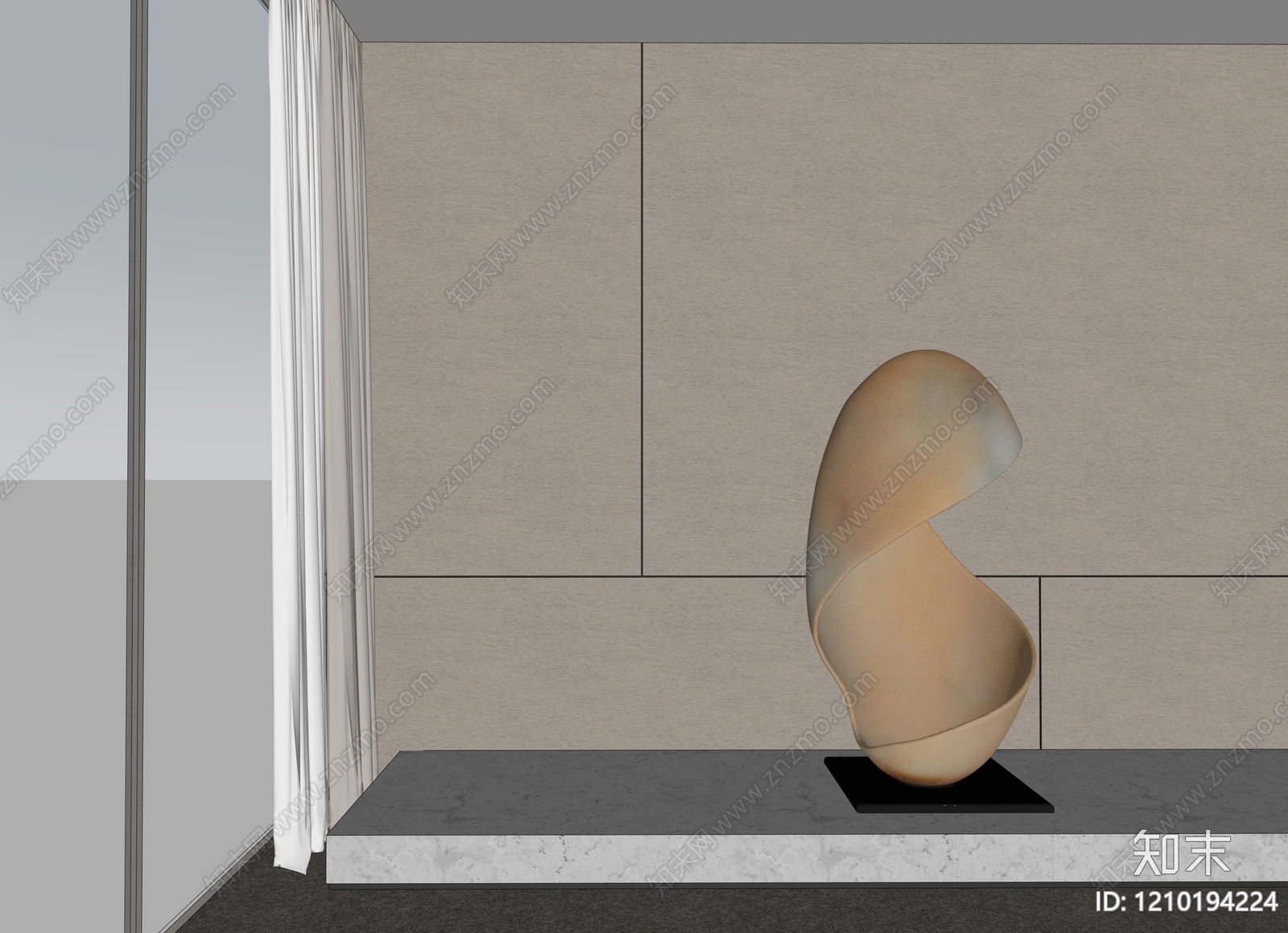 现代雕塑SU模型下载【ID:1210194224】