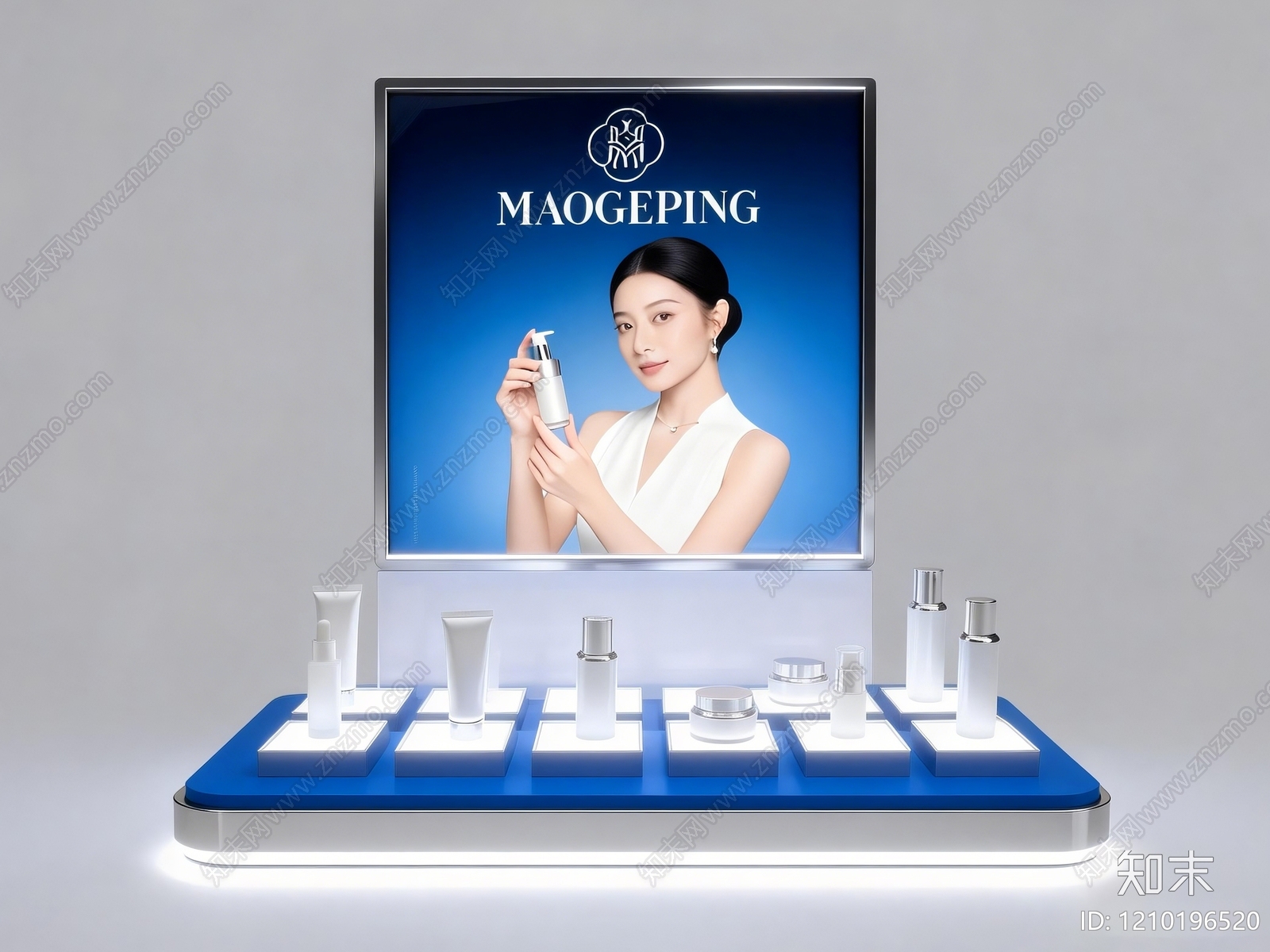 极简化妆品展台3D模型下载【ID:1210196520】