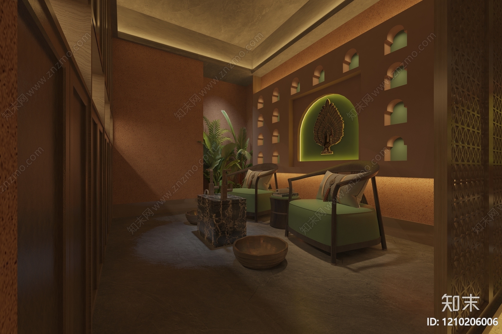 新东南亚风格足浴店3D模型下载【ID:1210206006】
