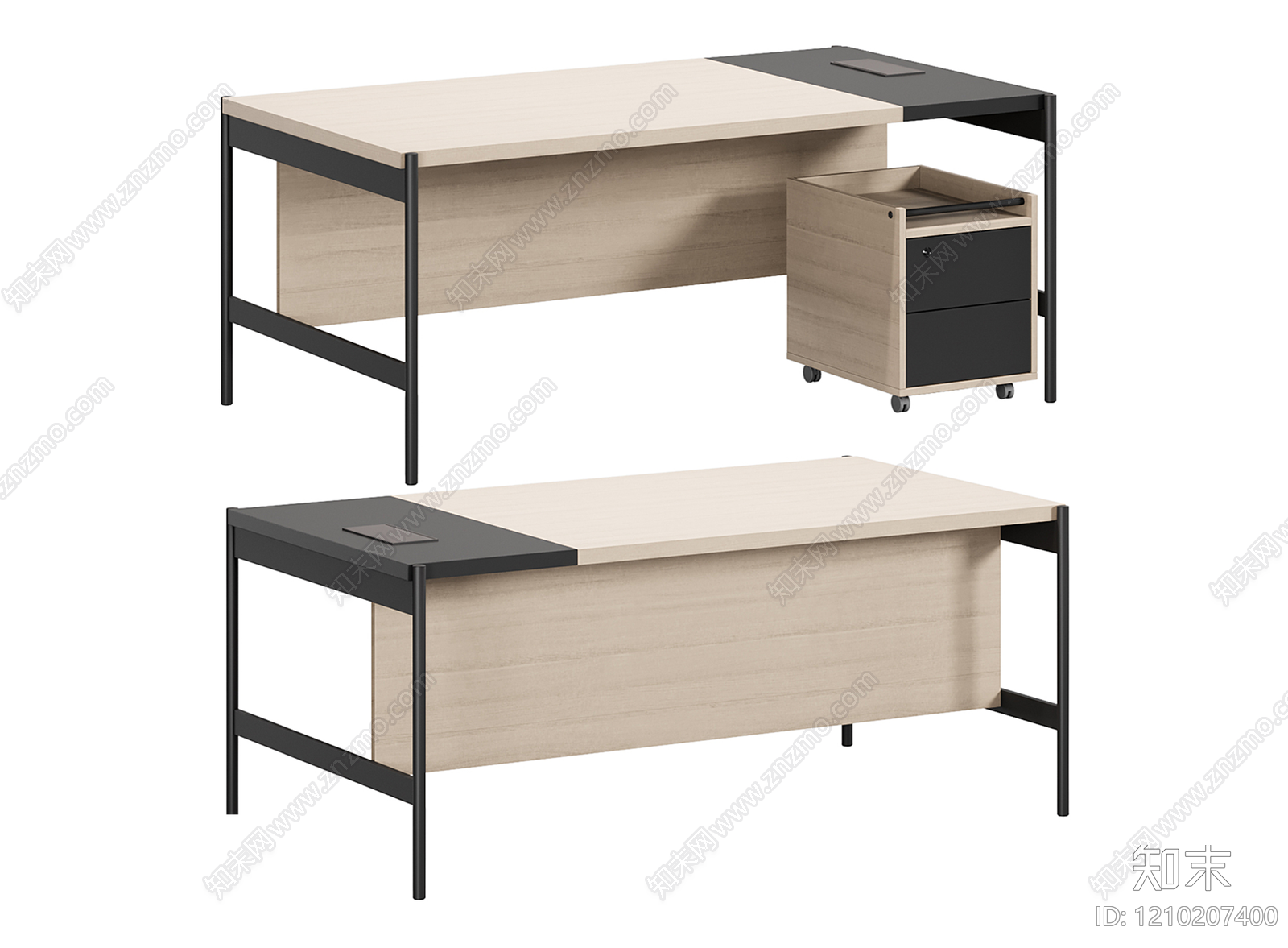 现代简约办公桌3D模型下载【ID:1210207400】