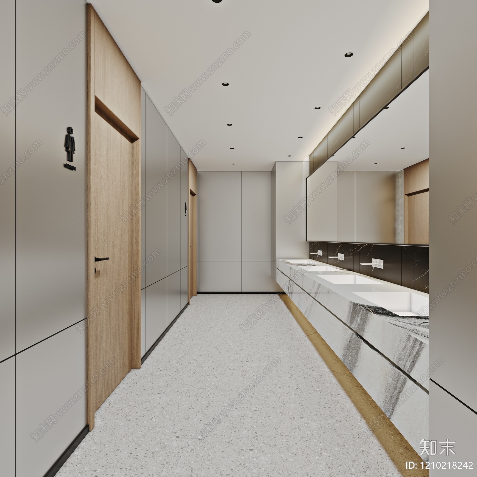 现代简约公共卫生间3D模型下载【ID:1210218242】