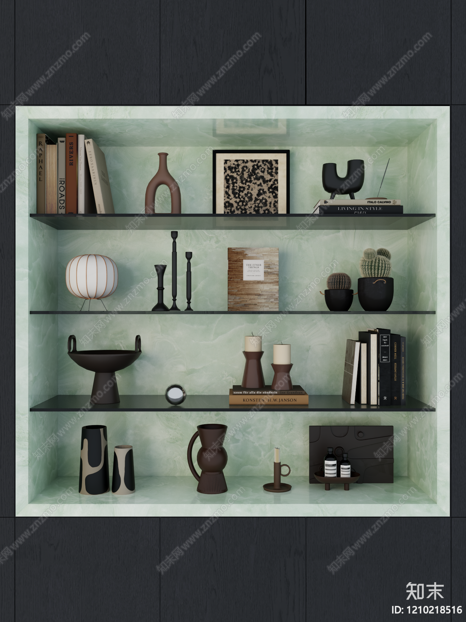 现代简约摆件组合3D模型下载【ID:1210218516】