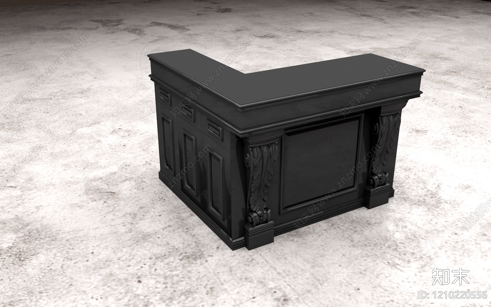 欧式古典收银台3D模型下载【ID:1210220556】