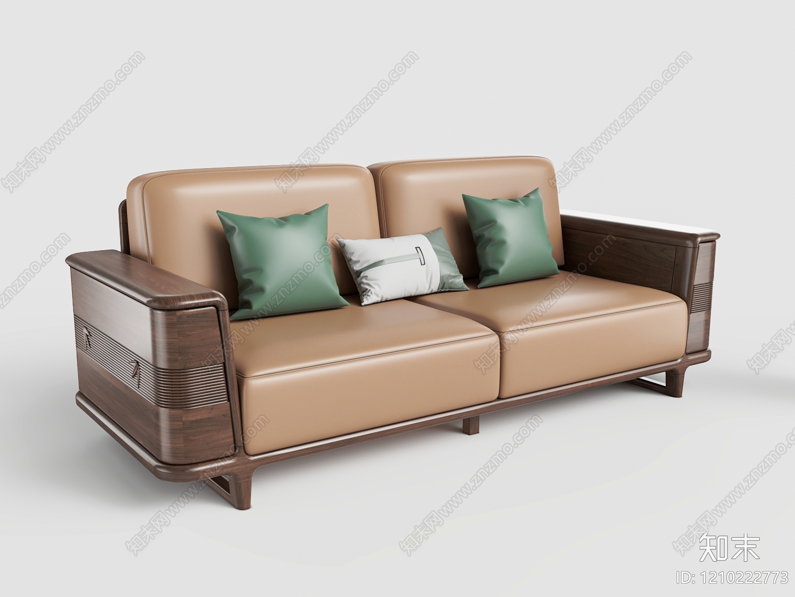 新中式三人沙发3D模型下载【ID:1210222773】