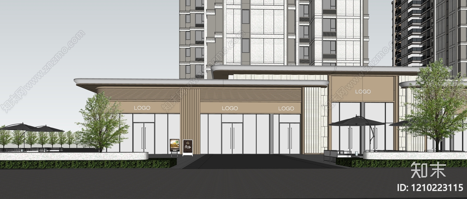 现代其他商业建筑SU模型下载【ID:1210223115】