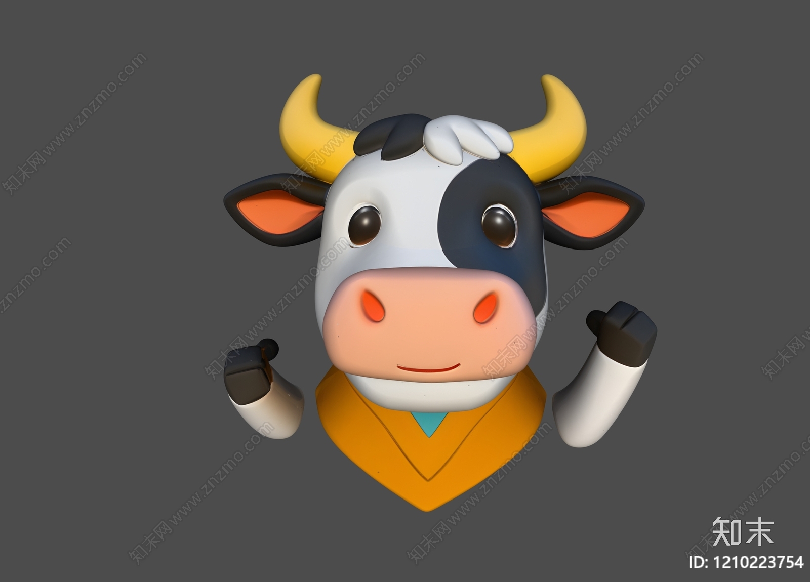 卡通风格动物雕塑摆件3D模型下载【ID:1210223754】