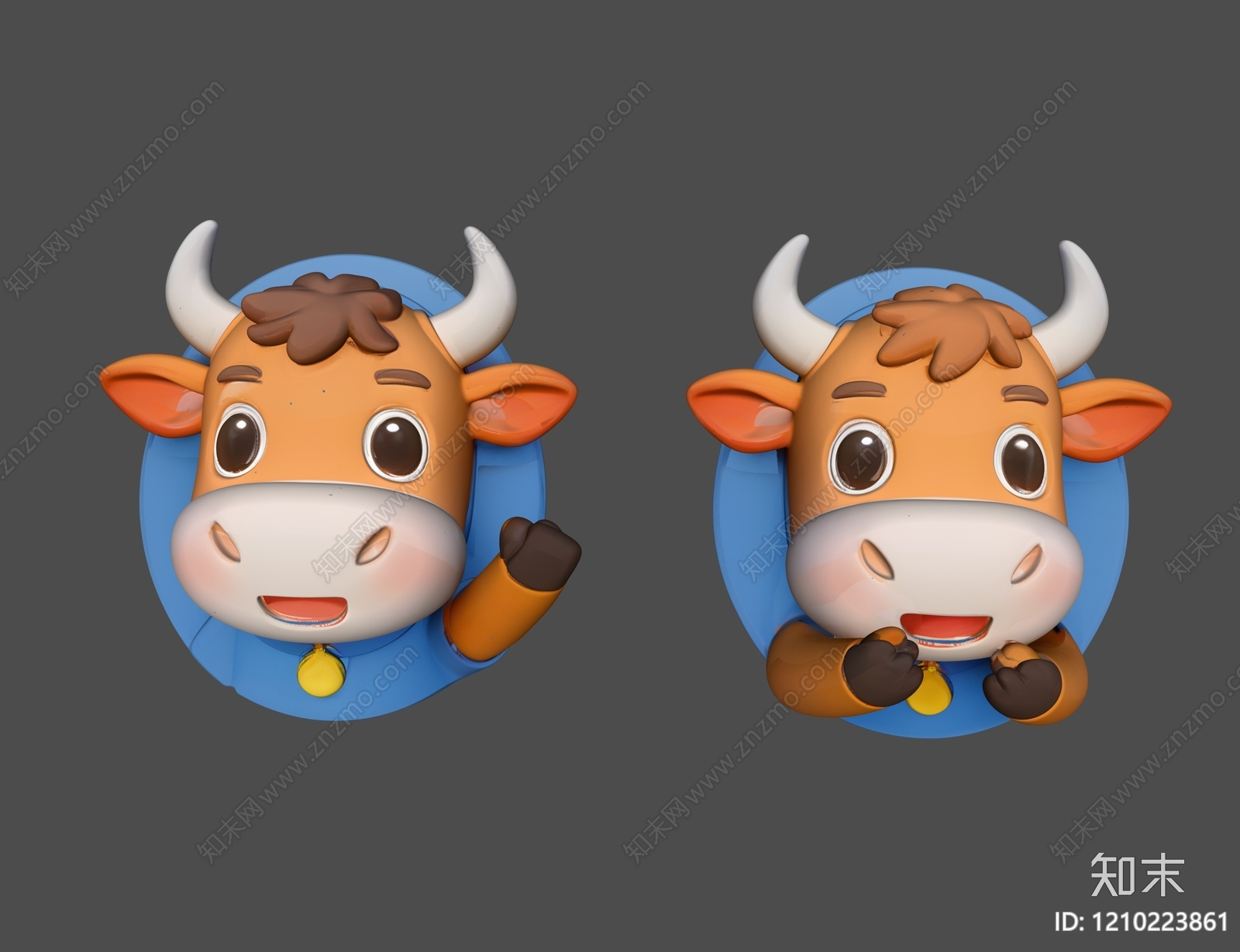 卡通萌系动物雕塑摆件3D模型下载【ID:1210223861】