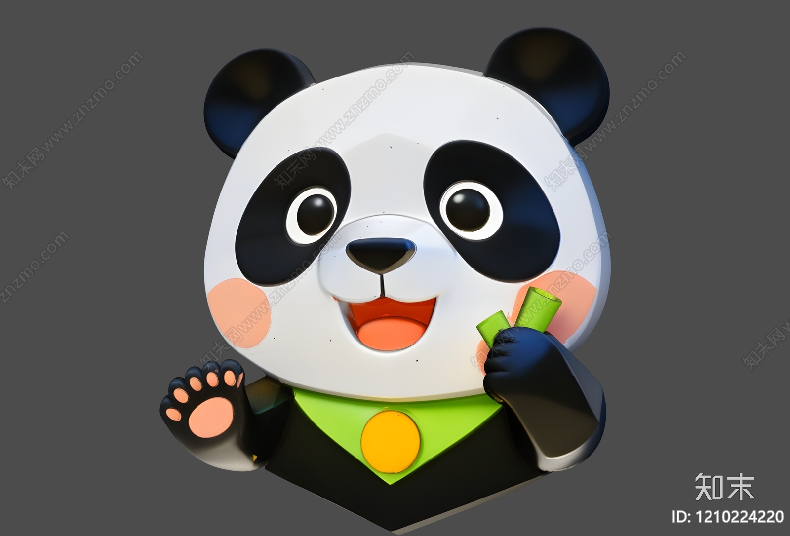 卡通风格动物雕塑摆件3D模型下载【ID:1210224220】