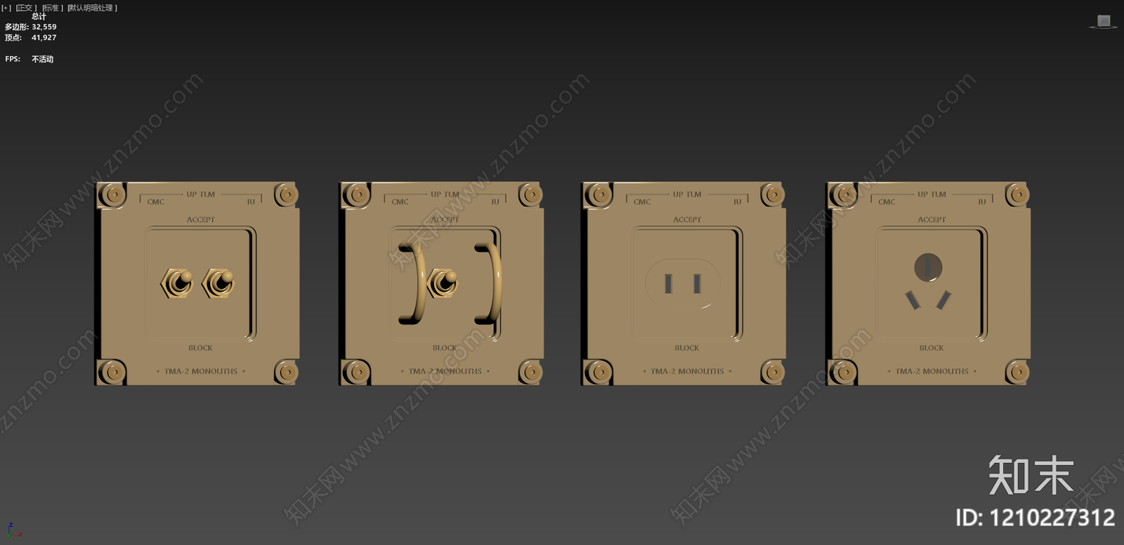 复古工业风开关3D模型下载【ID:1210227312】