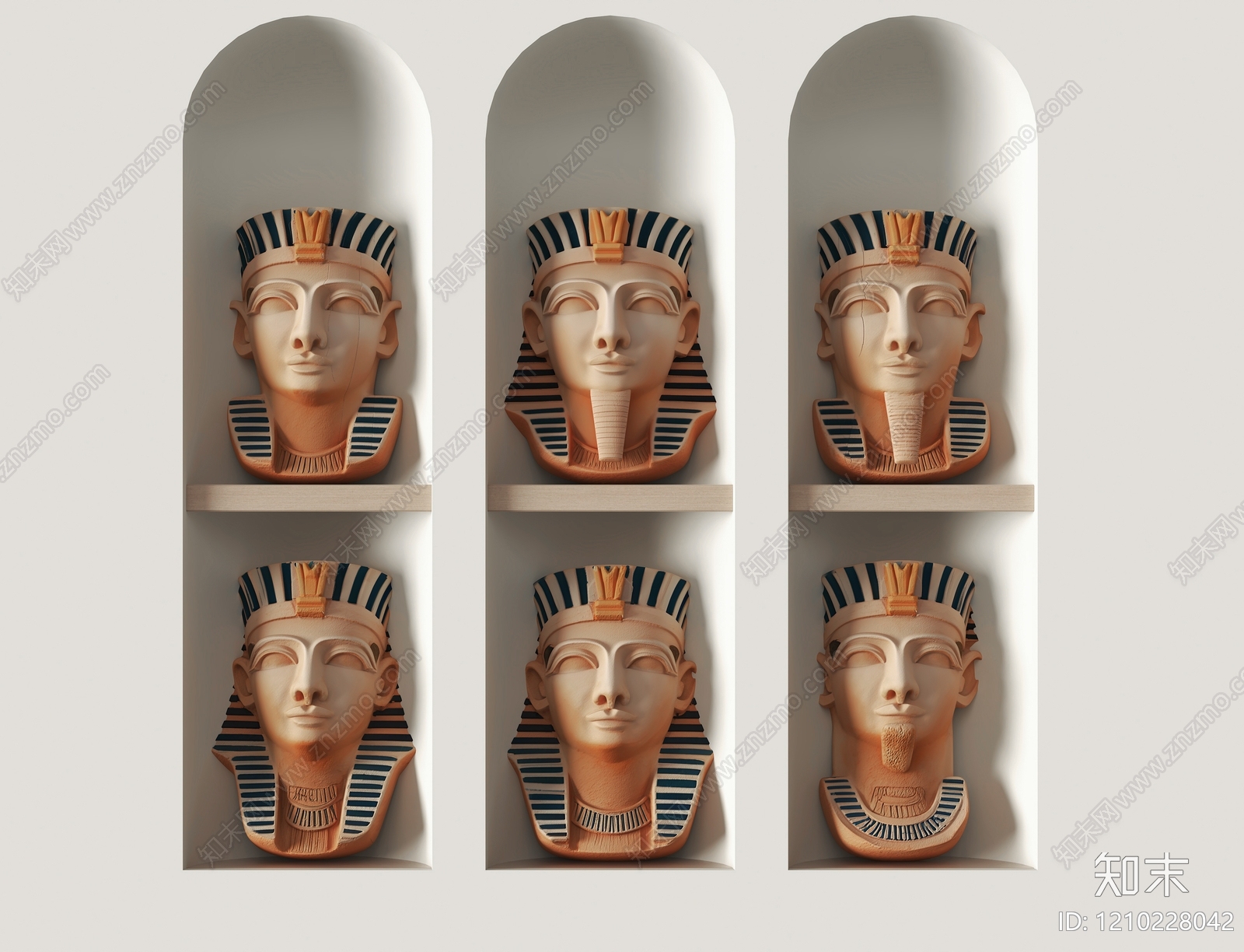 中古风雕塑摆件3D模型下载【ID:1210228042】