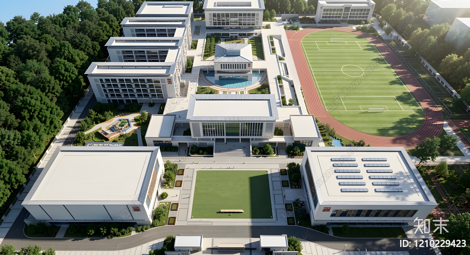 现代学校建筑SU模型下载【ID:1210229423】