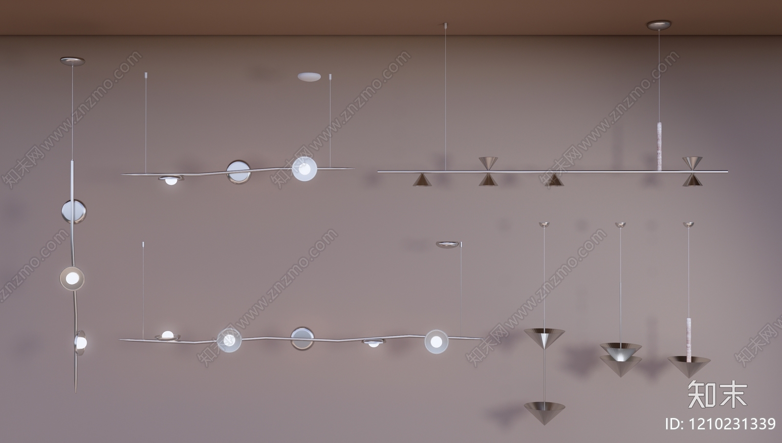 现代北欧吊灯组合SU模型下载【ID:1210231339】