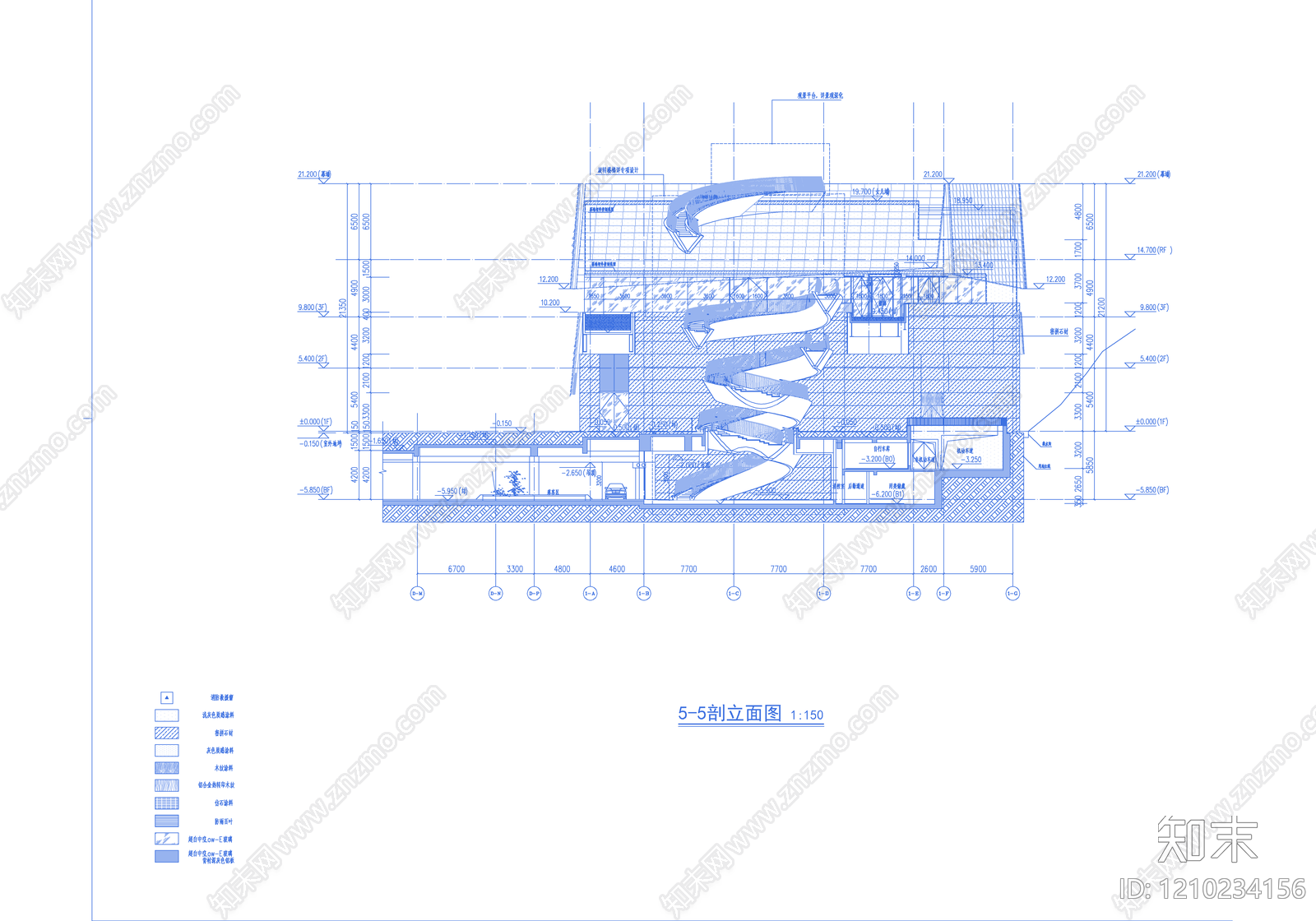 现代酒店建筑施工图下载【ID:1210234156】