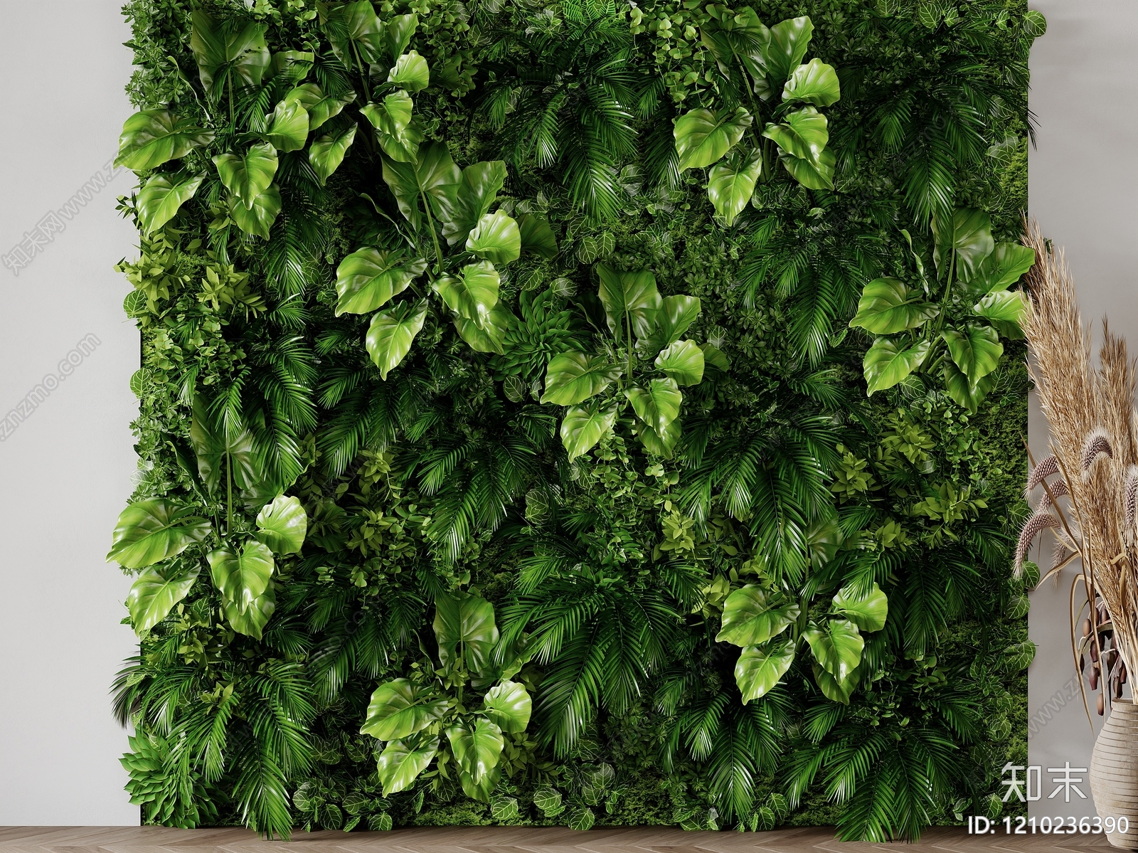 垂直绿化绿植墙3D模型下载【ID:1210236390】