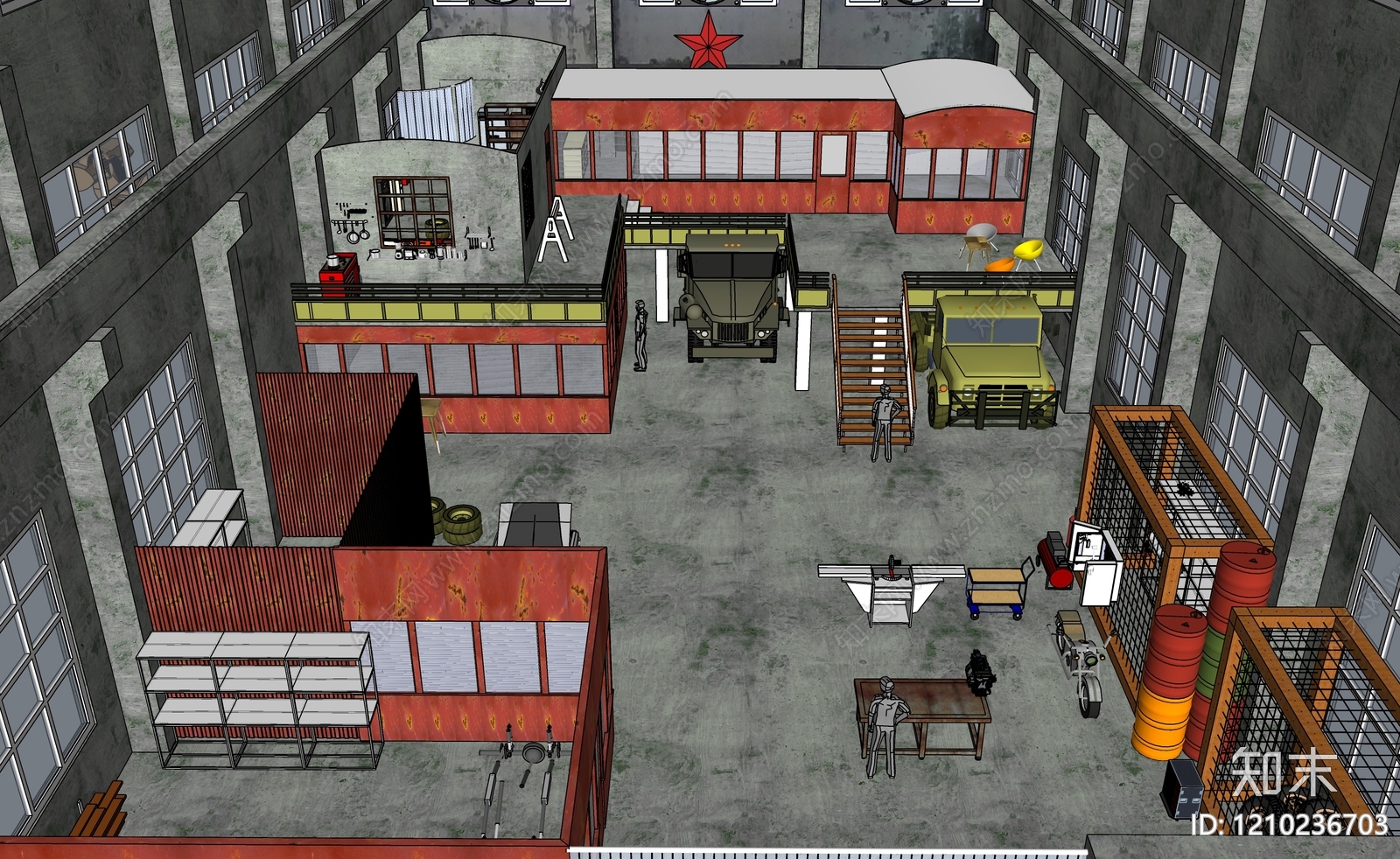 现代汽车4S店SU模型下载【ID:1210236703】
