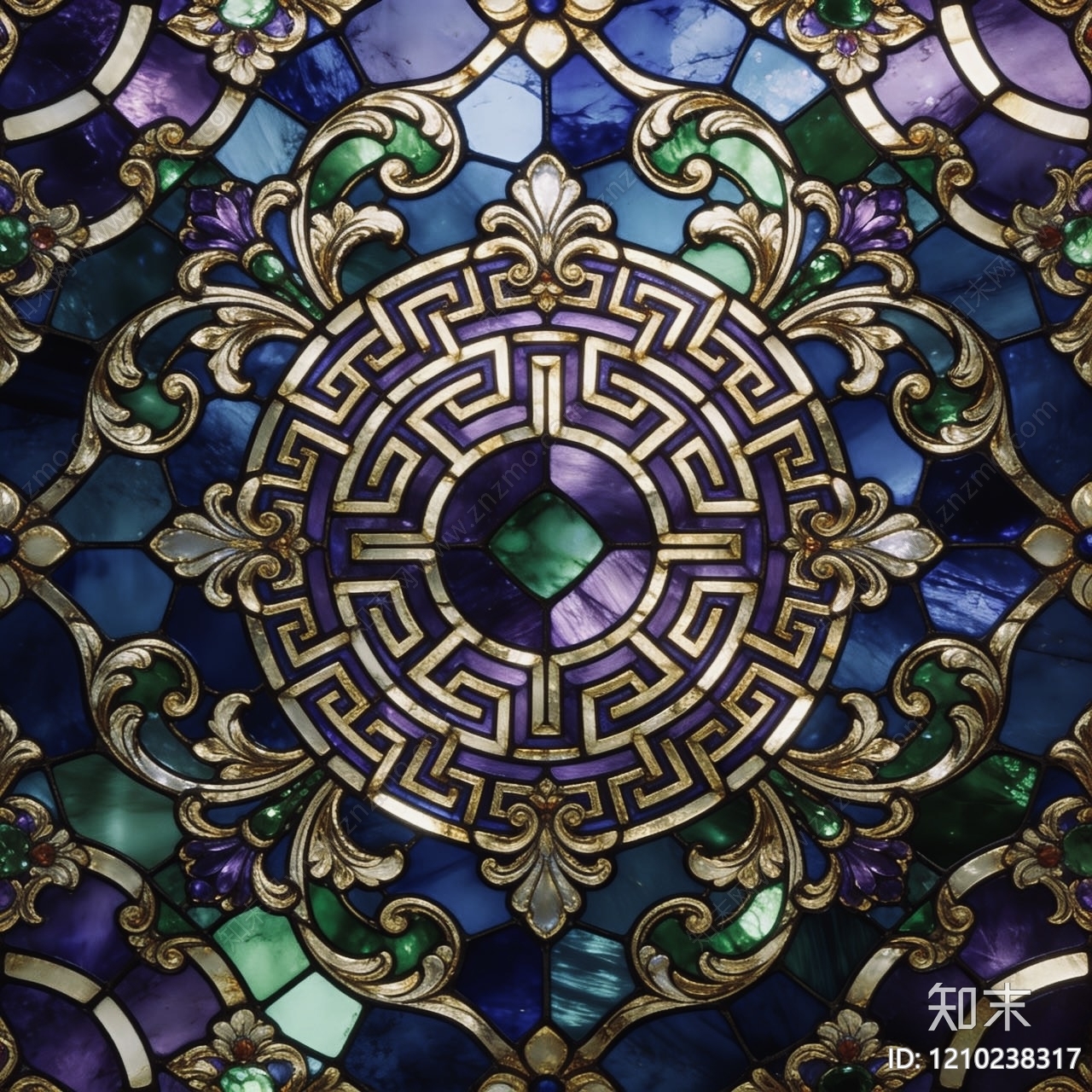欧式艺术玻璃贴图下载【ID:1210238317】