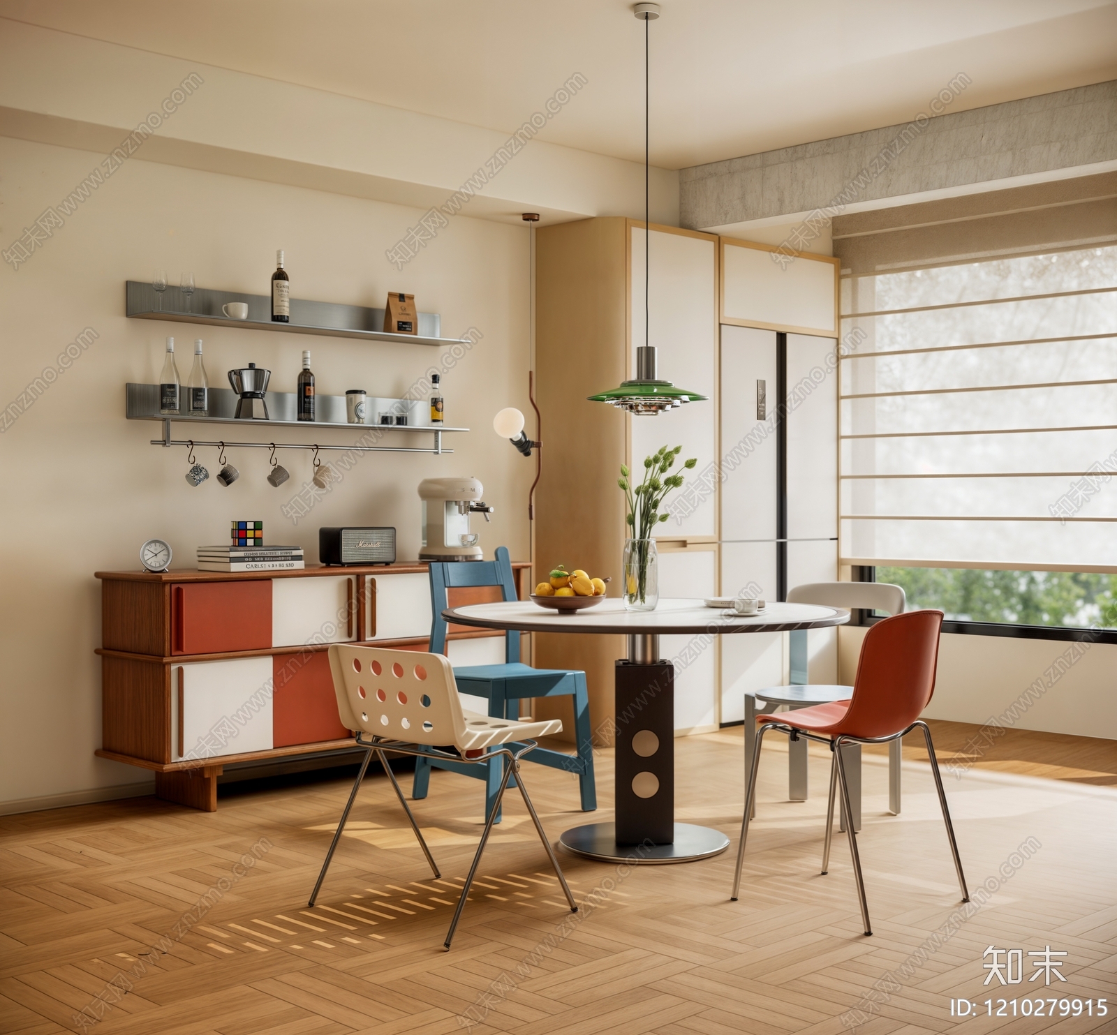 中古奶油家居餐厅SU模型下载【ID:1210279915】