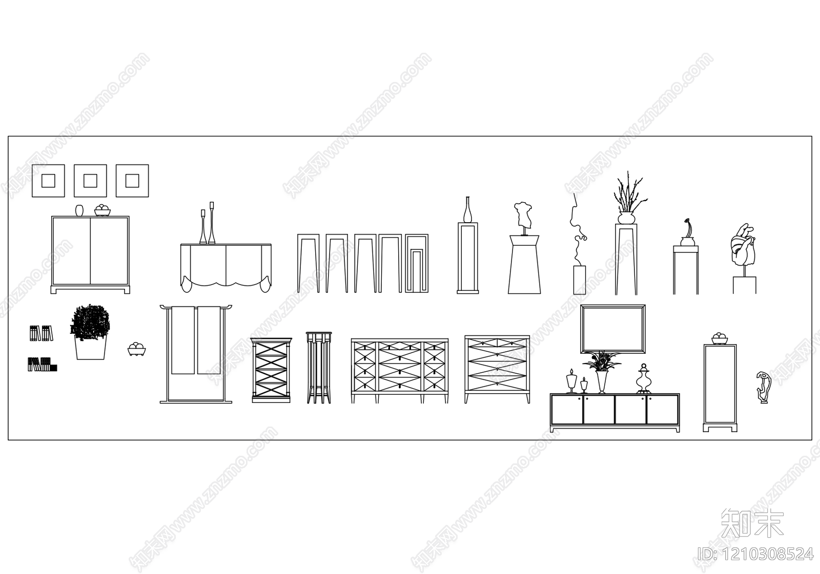 现代极简柜子施工图下载【ID:1210308524】