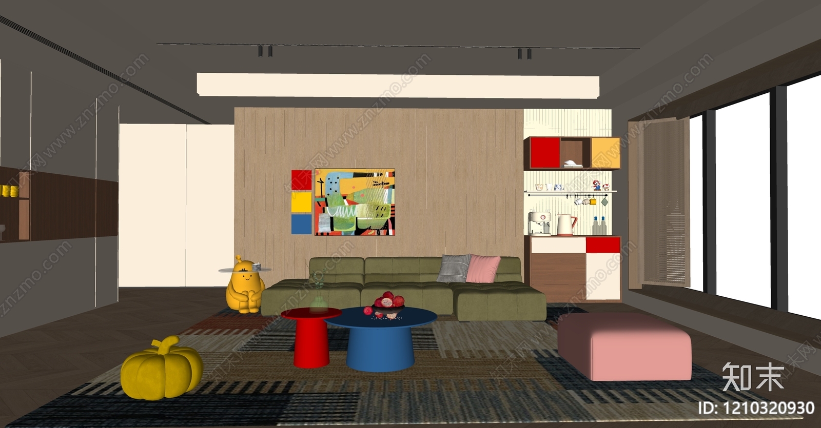 现代家居客厅SU模型下载【ID:1210320930】