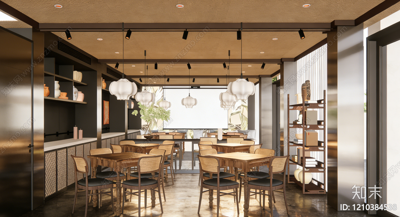 新中式中式中餐厅SU模型下载【ID:1210384538】