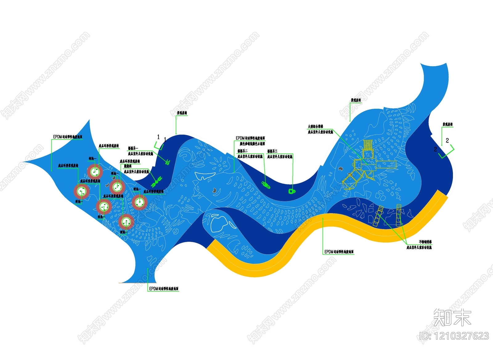 小区中心广场施工图下载【ID:1210327623】