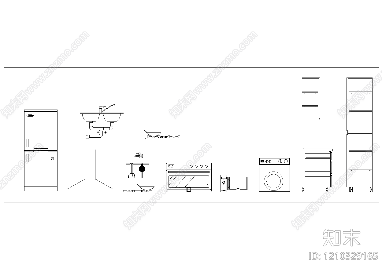 现代简约电器施工图下载【ID:1210329165】
