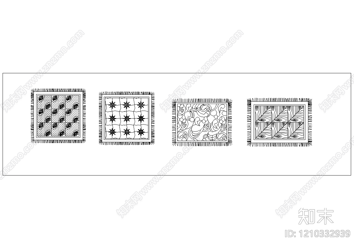现代简约地毯施工图下载【ID:1210332939】