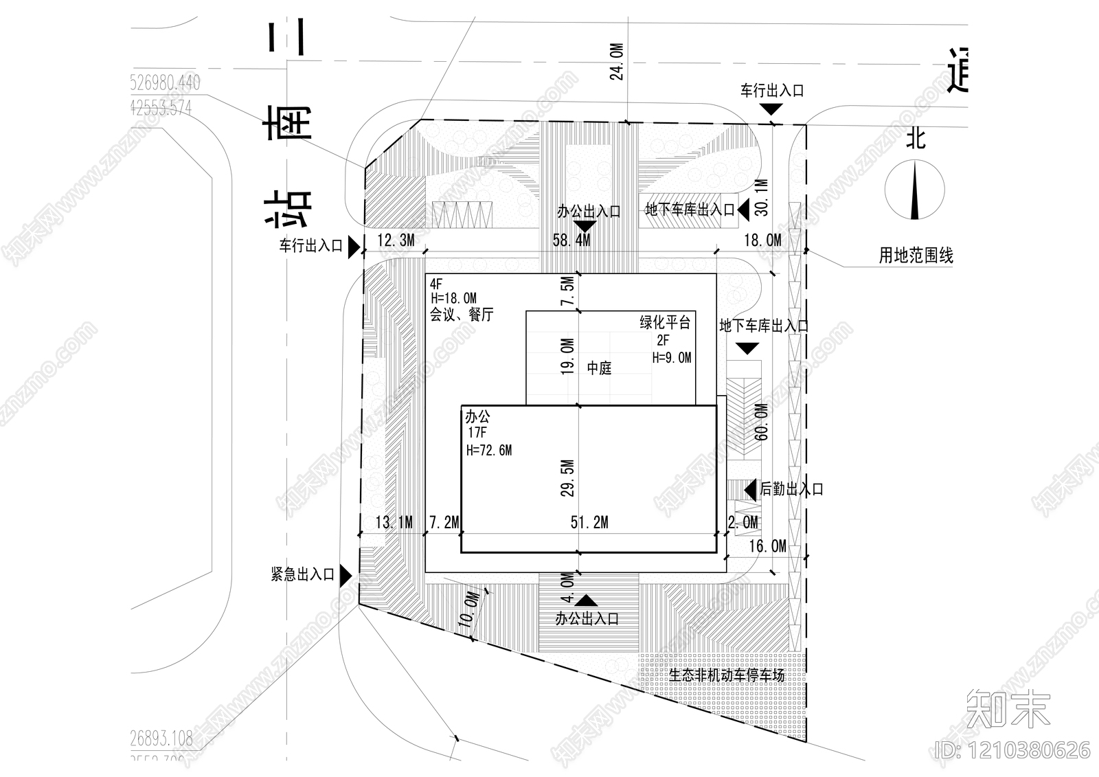 现代办公楼建筑cad施工图下载【ID:1210380626】