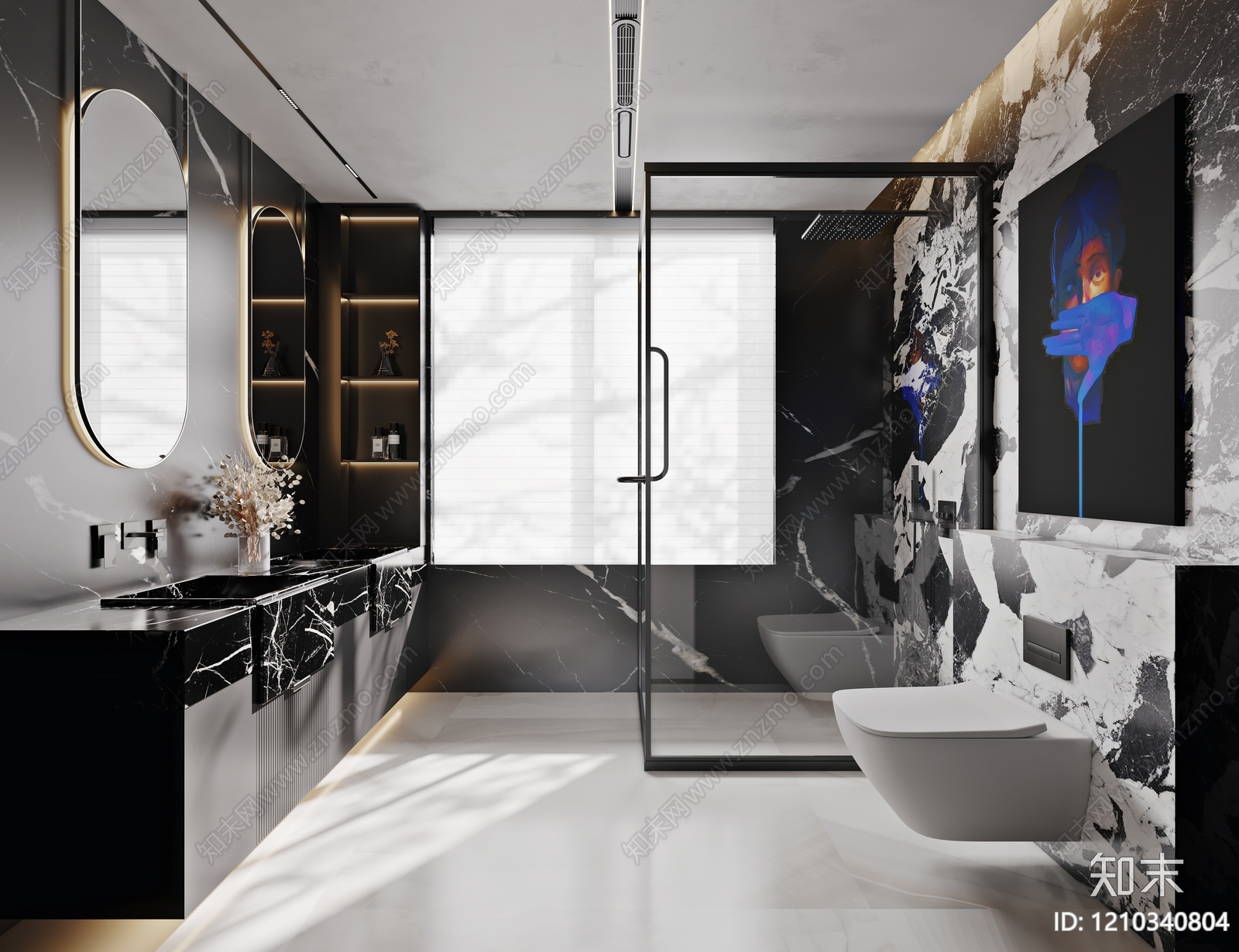 意式极简卫生间3D模型下载【ID:1210340804】