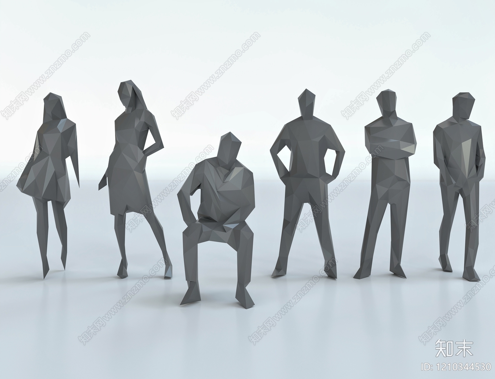 低多边形风格多人3D模型下载【ID:1210344530】