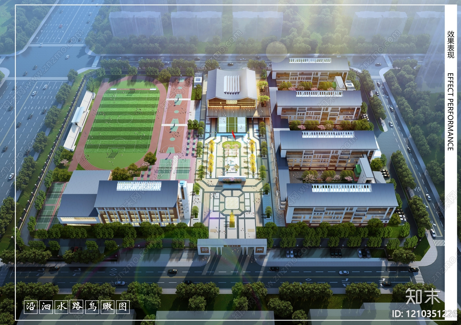 现代新中式学校建筑施工图下载【ID:1210351226】