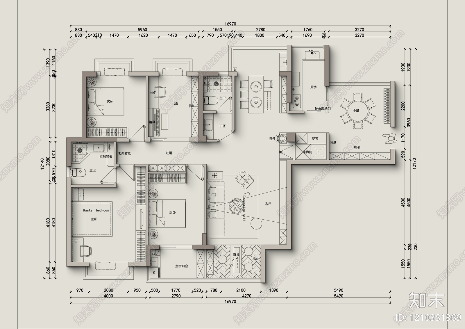 大平层施工图下载【ID:1210351369】