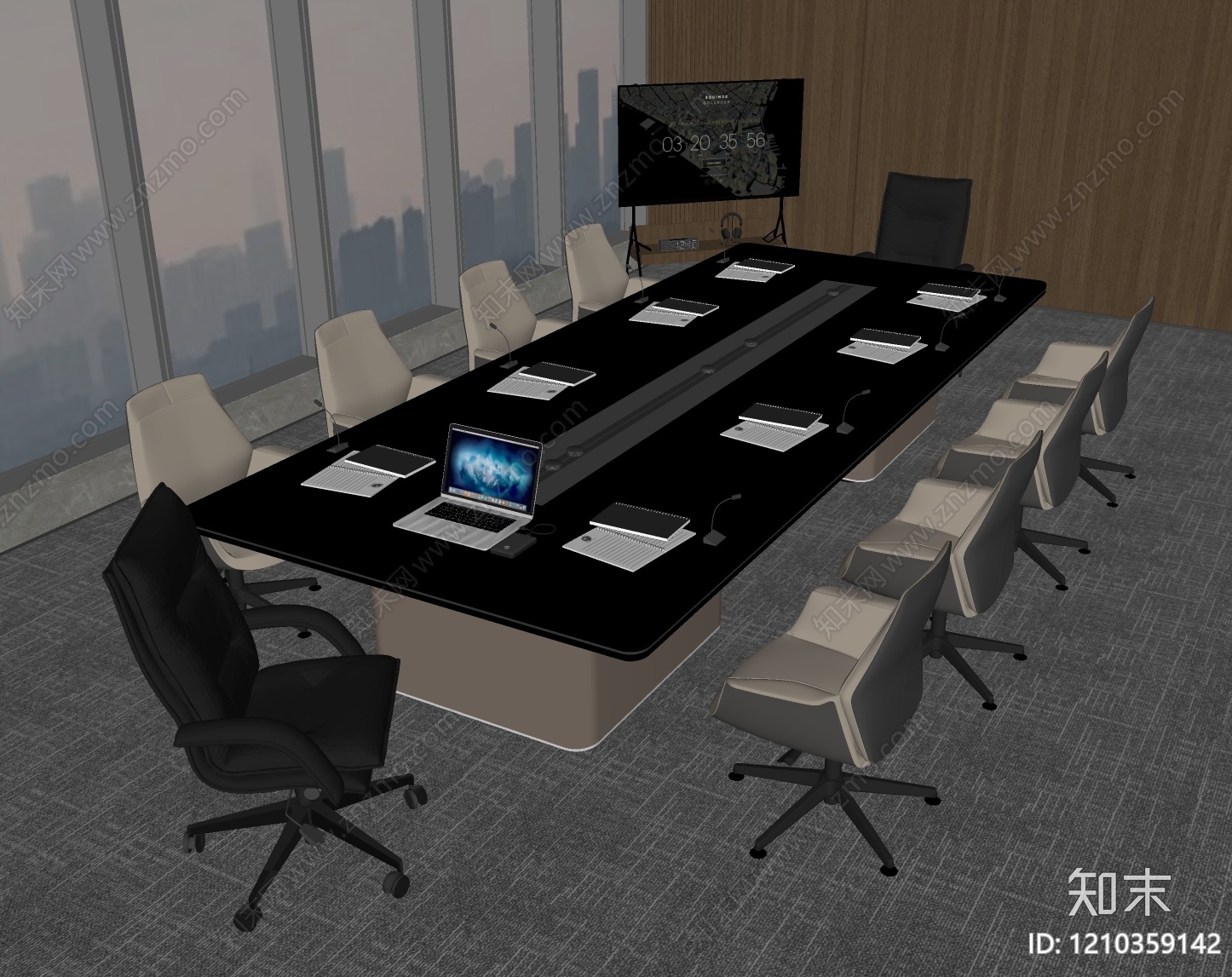 现代简约会议桌椅SU模型下载【ID:1210359142】